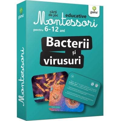 Carti de joc educative Montessori, Bacterii si virusuri 6-12 ani