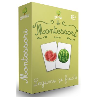Editura Gama, Carti de joc educative Montessori Seria 1, Asocieri, Legume si fructe