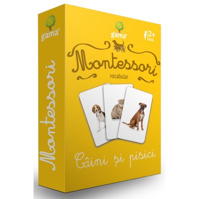 Editura Gama, Carti de joc educative Montessori Seria 2, Vocabular, Caini si pisici