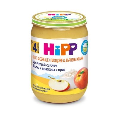 H133537_001w Hipp mar, piersica cu orez, 190g, 4 luni+