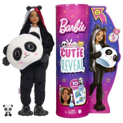 HHG22_001w 194735071609 Papusa Barbie Cutie Reveal in costum de Urs Panda, cu 10 surprize