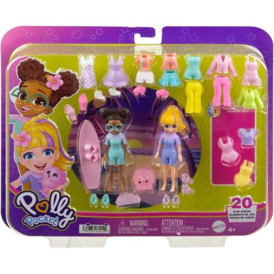 Set 2 papusi cu haine si accesorii, Polly Pocket, HRD61