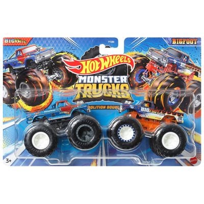 FYJ64_048w 887961705430 Set 2 masini Monster Truck, Hot Wheels, Demolition Doubles, Bigbite Vs Bigfoot, HWN62