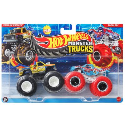 Set 2 masini Monster Truck, Hot Wheels, Ramblin Wrecker vs Totaled, JCC67