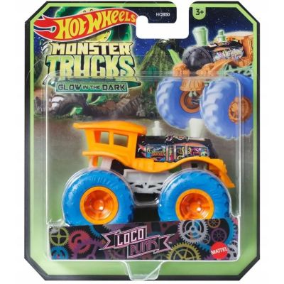 Masina Hot Wheels, Monster Truck, Glow In The Dark, Loco Punk, JFX20