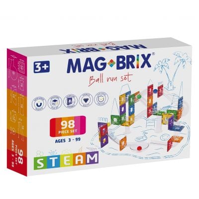 N00000022_001 9357280000222 Set magnetic de constructie, Magblox, Circuit cu bile, Magbrix Marble Run, 98 piese