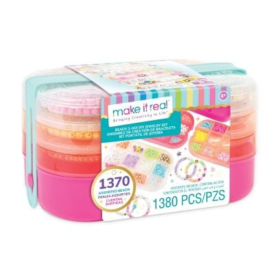 N00001710_001w 695929017101 Set de creat bratari cu pandative, Make It Real, Beads 2-Go, 1380 piese