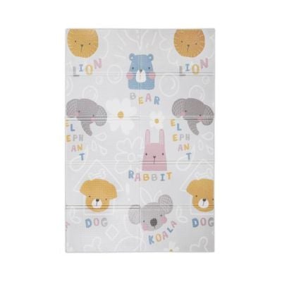 Covoras de joaca termic, Lorelli, din spuma XPE, design cu doua fete, pliabil, impermeabil, 120 x 180 cm, Buddies and Stars