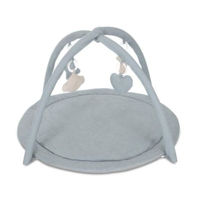 Saltea de activitati pentru bebelusi, Lorelli Moments, jucarii textile cu sunet si zornaitoare, 83 x 83 cm, Blue