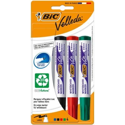 Set 4 markere de tabla alba, Bic, Velleda Ecolutions