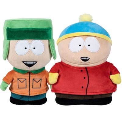 N00002986_001 8425611329869 Set 2 jucarii de plus Play by Play, South Park, Kyle Broflovski, 18 cm si Eric Cartman, 17 cm