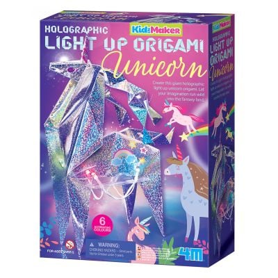 N00004776_001 4893156047762 Set creativ origami holografic, 4M, Unicorn cu lumini