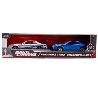 N00007560_001w 4006333075605 Set 2 masini metalice, Jada, Fast And Furious, Nissan Skyline 1:32