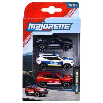 Set 3 masinute din metal, Majorette, Dacia Duster, 1:64