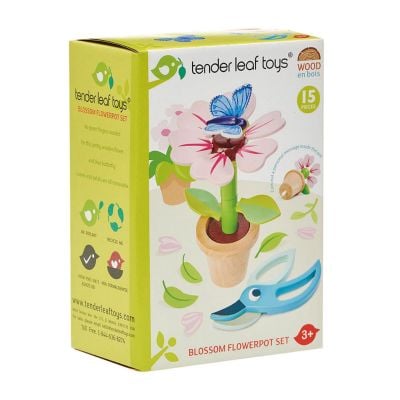 N00008358_001 191856083580 Floarea in ghiveci din lemn premium, Tender Leaf Toys, 15 piese