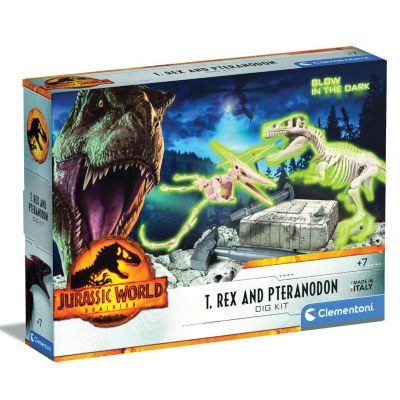 Kit arheologic, Clementoni, Glow In The Dark, T-Rex si Pteranodon