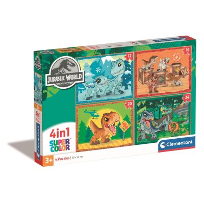 N00021521_001w 8005125215218 Puzzle Clementoni, 4 in 1, Jurassic World, 12 16 20 24 piese