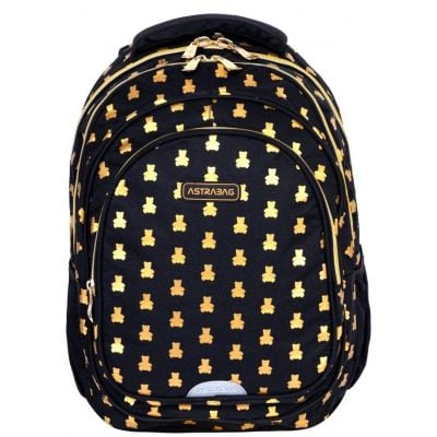 Ghiozdan cu 3 compartimente, AstraBag, Golden Teddy