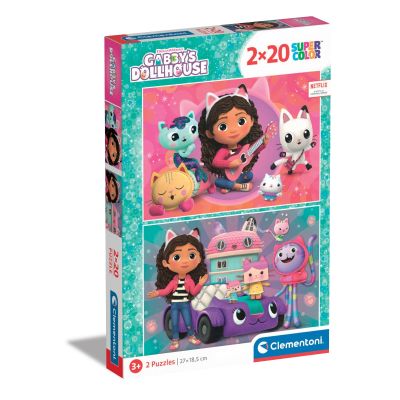N00024802_001w 8005125248025 Puzzle Gabbys Dollhouse, Clementoni, 2 x 20 piese