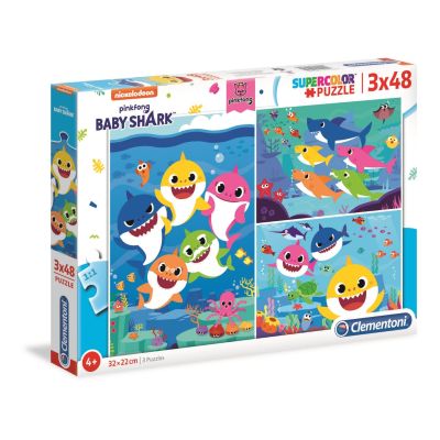 N00025261_001w 8005125252619 Puzzle Clementoni Baby Shark, 3 x 48 piese
