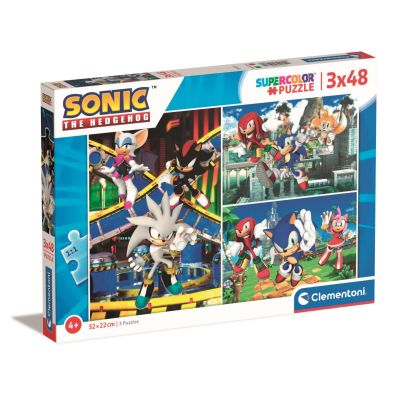 N00025280_001w 8005125252800 Puzzle Clementoni, Sonic The Hedgehog, 3 x 48 piese