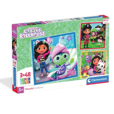 N00025300_001w 8005125253005 Puzzle Clementoni, Gabbys Dollhouse, 3 x 48 piese