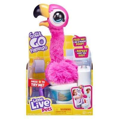 N00026222_001w 630996262221 Jucarie de plus interactiva, Little Live Pets, Gotta go, Flamingo Sherbet