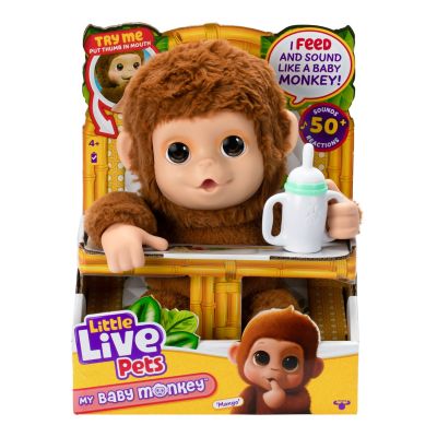 N00026558_001w 630996265581 Jucarie de plus interactiva, Little Live Pets, My Baby Monkey, Mango