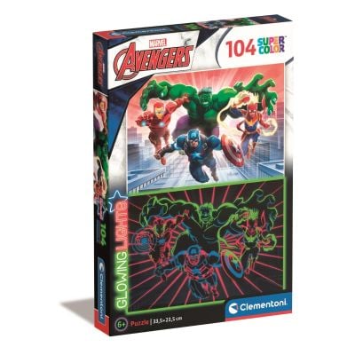 N00027554_001w 8005125275540 Puzzle Clementoni Marvel Avengers Glowing, 104 piese