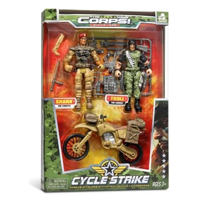 Set 2 figurine si vehicul militar, Lanard, The Corps Universe