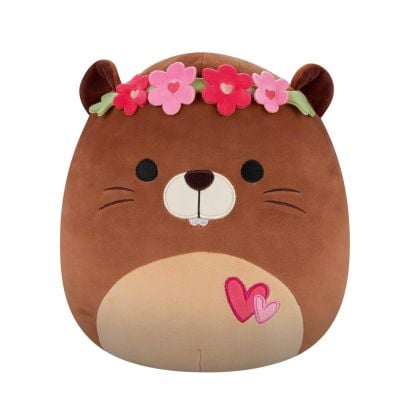 Jucarie de plus, Squishmallows, Castorul Chip cu inimioare, 19 cm