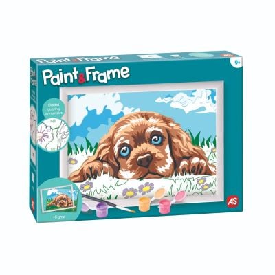 Set de pictura pe numere, Happi Hobbi, Picteaza si inrameaza, Catelus iubitor