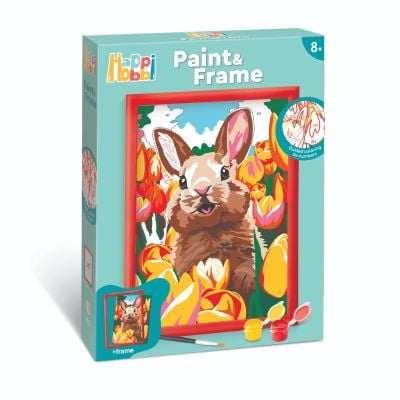 Set de pictura pe numere, Happi Hobbi, Picteaza si inrameaza, Iepuras vesel