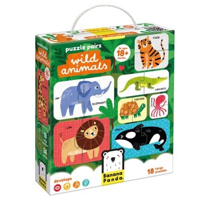 Puzzle educativ, Banana Panda, Animale Salbatice, 36 piese