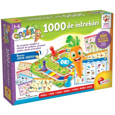  Joc educativ cu creion interactiv, Lisciani, Carotina, 1000 intrebari