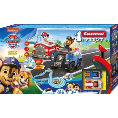 Set pista de curse cu 2 masinute, Carrera, Race and Rescue