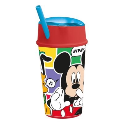 N00074301_001w 8412497743018 Pahar cu pai si compartiment superior, Stor, Mickey Mouse, 400 ml