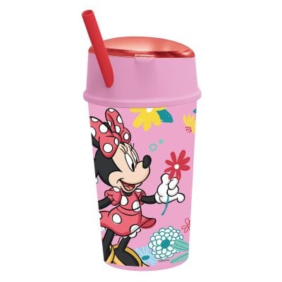 N00074401_001w 8412497744015 Pahar cu pai si compartiment superior, Stor, Minnie Mouse, 400 ml