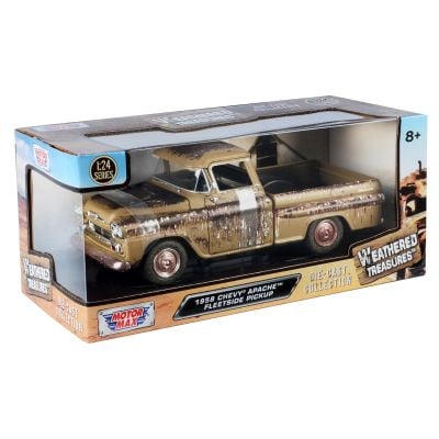 Masinuta metalica, Motormax, Weathered Treasures, 1958 Chevy Apache Fleetside, 1:24