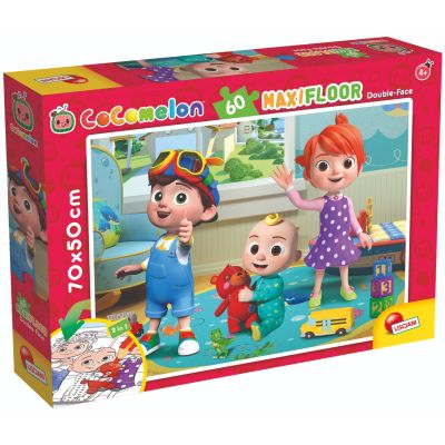 N00091065_001w 8008324091065 Puzzle de podea 2 in 1 Cocomelon Lisciani, Imbratisari cu dragoste, Maxi, 60 piese