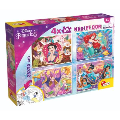 N00091744_001w 8008324091744 Puzzle de podea 2 in 1 Lisciani Disney Princess, Maxi, 4 x 48 piese