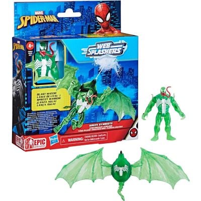 N000F8845_002w 5010996194626 Figurina si vehicul, Marvel Spider-Man, Web Splashers, Green Symbiote si Hydro Wing