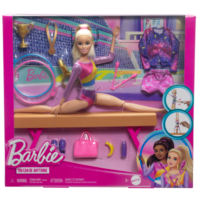 Papusa gimnasta cu accesorii, Barbie, HRG52