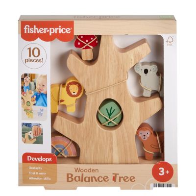 N000HXT87_001w 194735238224 Jucarie din lemn, Fisher Price, Copac cu forme, 10 piese, HXT87