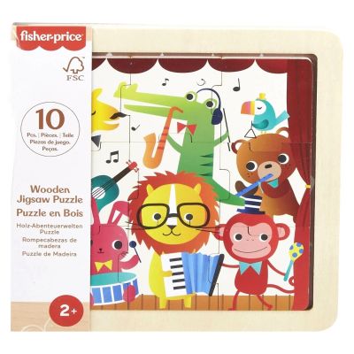 N000HXV15_003w 194735238583 Mini puzzle din lemn, Fisher Price,  Jungla, HXV18