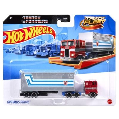 Set camion cu remorca, Hot Wheels, Track Fleet, Optimus Prime, HXH02
