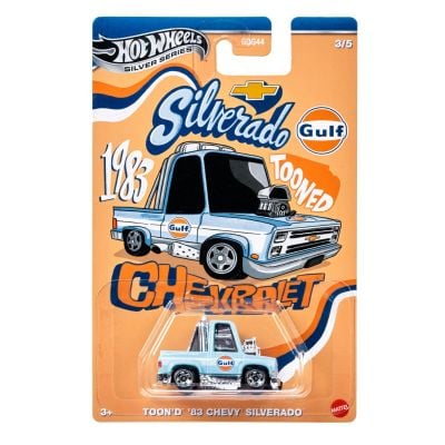 Masinuta metalica, Hot Wheels, Gulf Tooned, Toon'D '83 Chevrolet Silverado, 1:64, JCB64