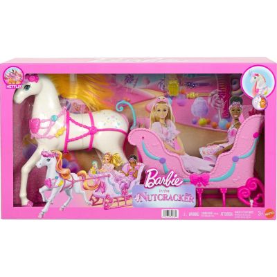 Set de joaca, Barbie in The Nutcracker Land Of Sweets Horse & Sled, JNH63