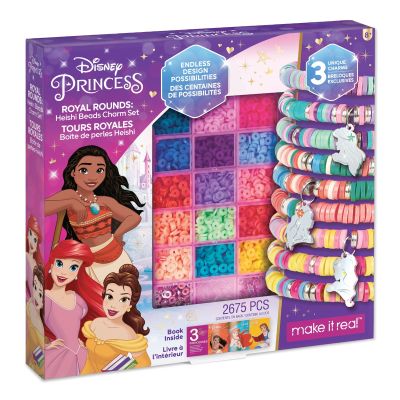 N01004216_001w 695929042165 Set de creat bratari, Make It Real, Disney Princess Royal Rounds, Heishi Beads Charm, 2675 piese