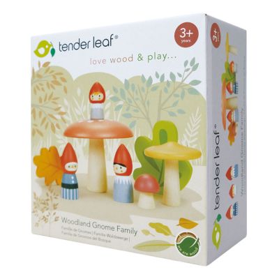 N01008388_001 191856083887 Familia gnomilor din padure, din lemn premium, Tender Leaf Toys